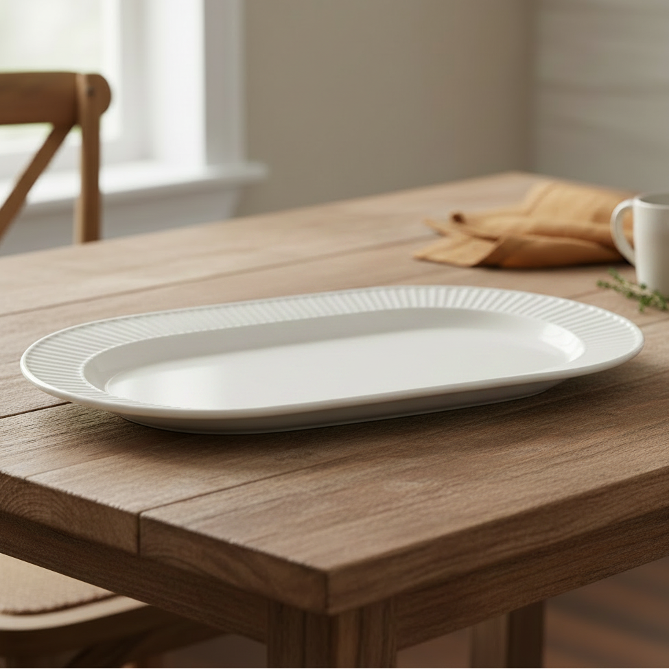 Danny Home Porcelain Oval Plate 25cm White at Zubaidas Homestore