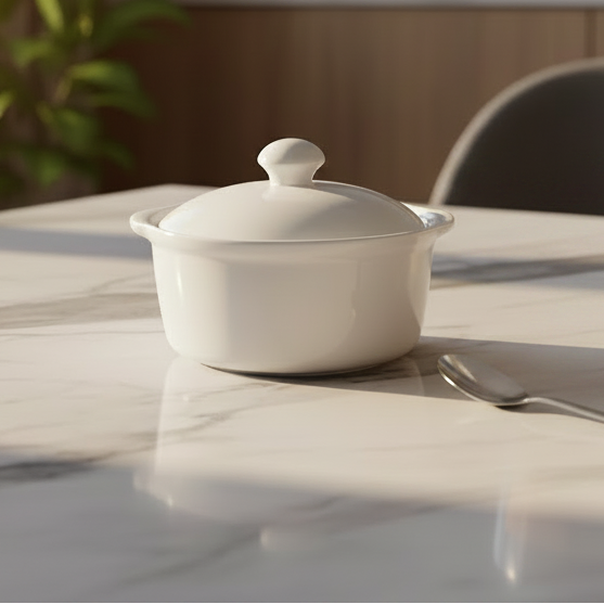 Danny Home Porcelain Sugar Pot 12.4cm White at Zubaidas Homestore