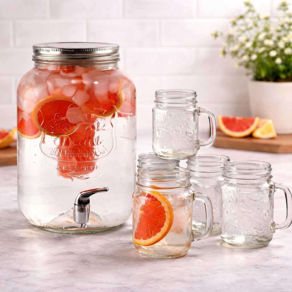 Danny Home Premium Glass Dispenser Set 5 Pieces at Zubaidas Homestore