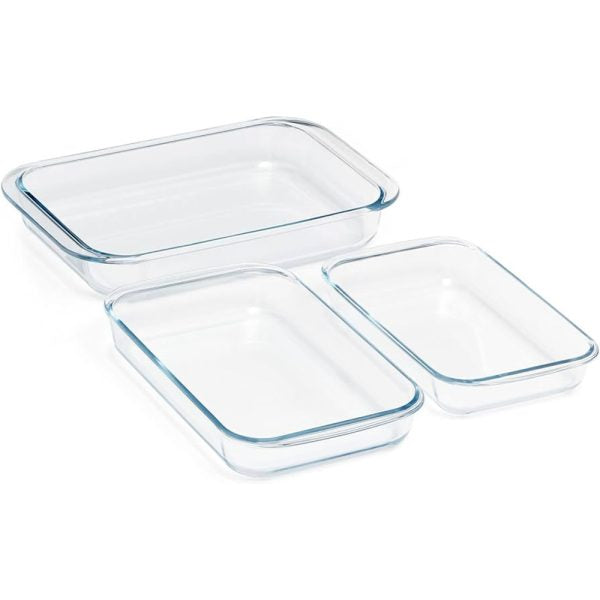 Danny Home Rectangle Borosilicate Baking Pan 3 Pieces Set at Zubaidas Homestore Pakistan