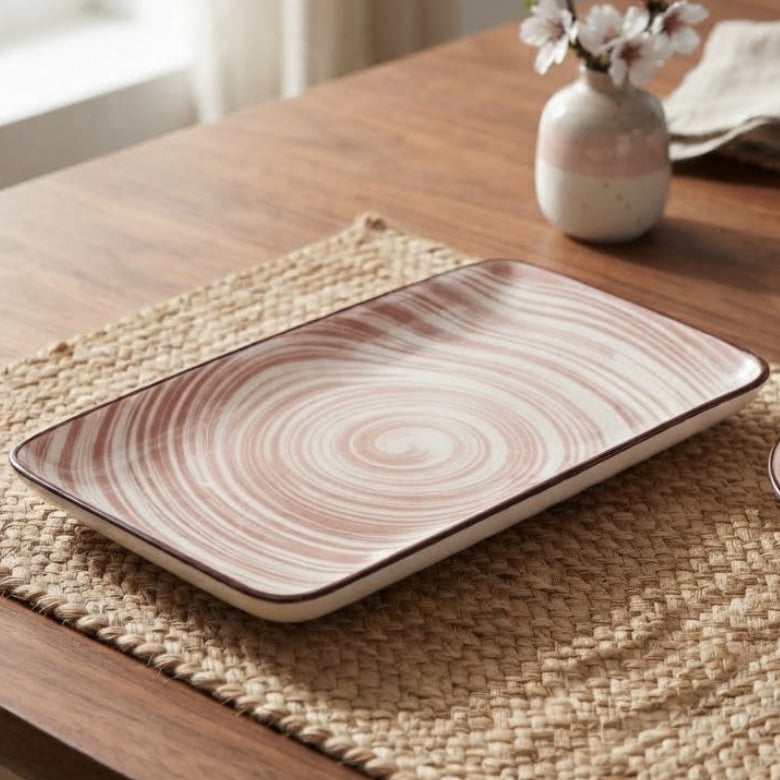 Danny Home Rectangular Marble Swirl Serving Platter 17.7cm at Zubaidas Homestore