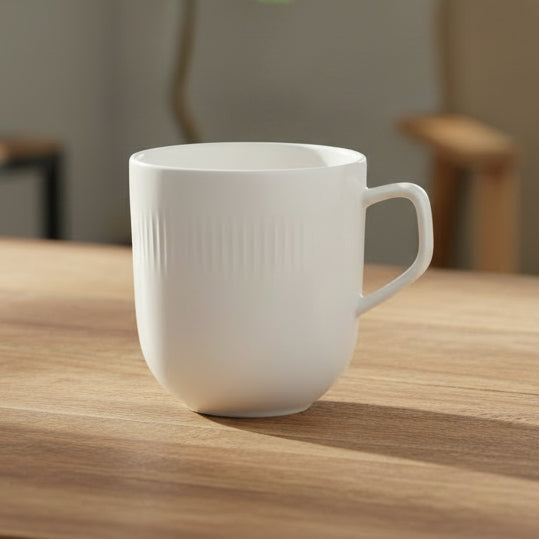 Danny Home Ribbed White Coffee Mug 300ml at Zubaidas Homestore