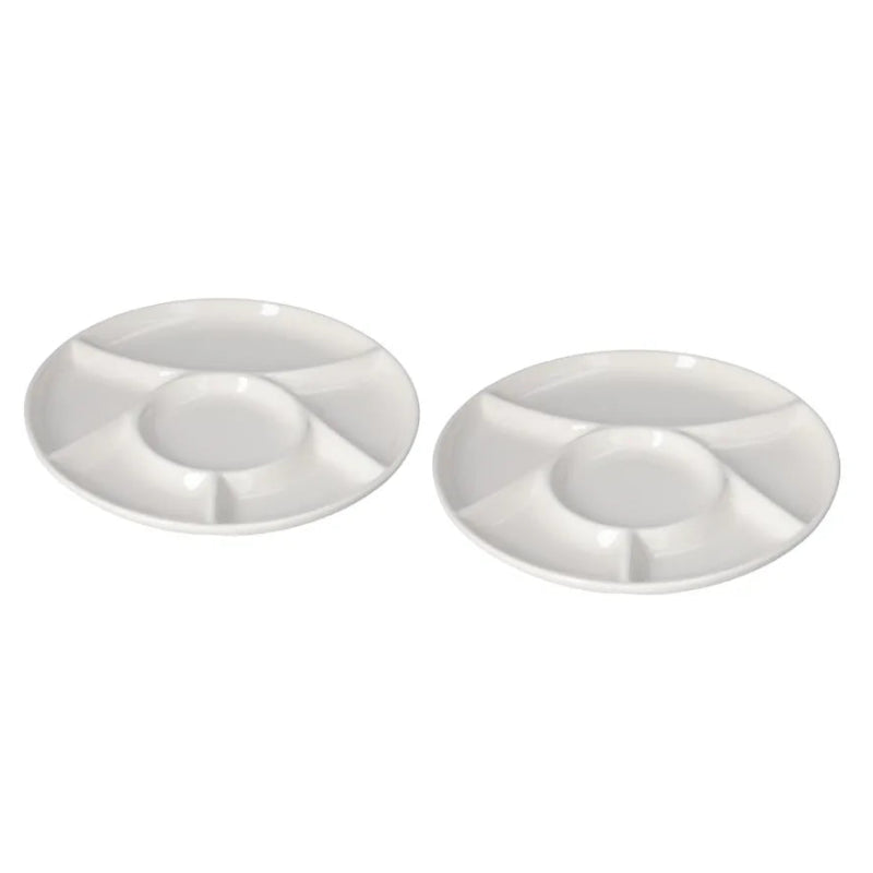 Danny Home Round Fondue Plate 2 Pieces Set 22.7cm White at Zubaidas Homestore Pakistan