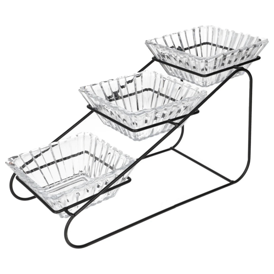 Danny Home Serving Glass Bowl with Stand 4 Pieces Set at Zubaidas Homestore Pakistan