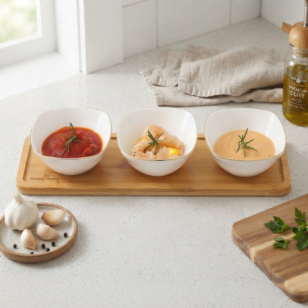 Danny Home Snack Bowl and Tray Set of 4 Pieces at Zubaidas Homestore