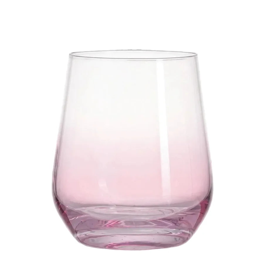 Danny Home Stemless Pink 4 Pieces Glass Set 420ml at Zubaidas Homestore Pakistan