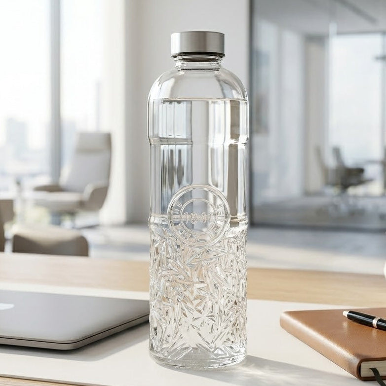Danny Home Textured Embossed Glass Bottle 1000ml at Zubaidas Homestore Best for Home Shopping