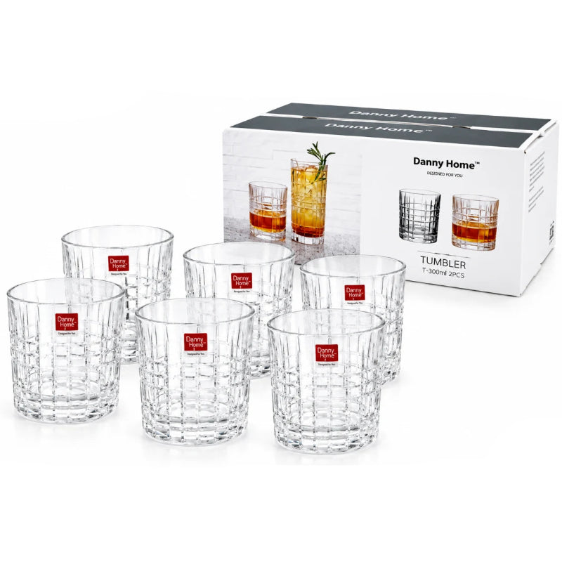 Danny Home Textured Glass Tumbler 6 Pieces Set at Zubaidas Homestore