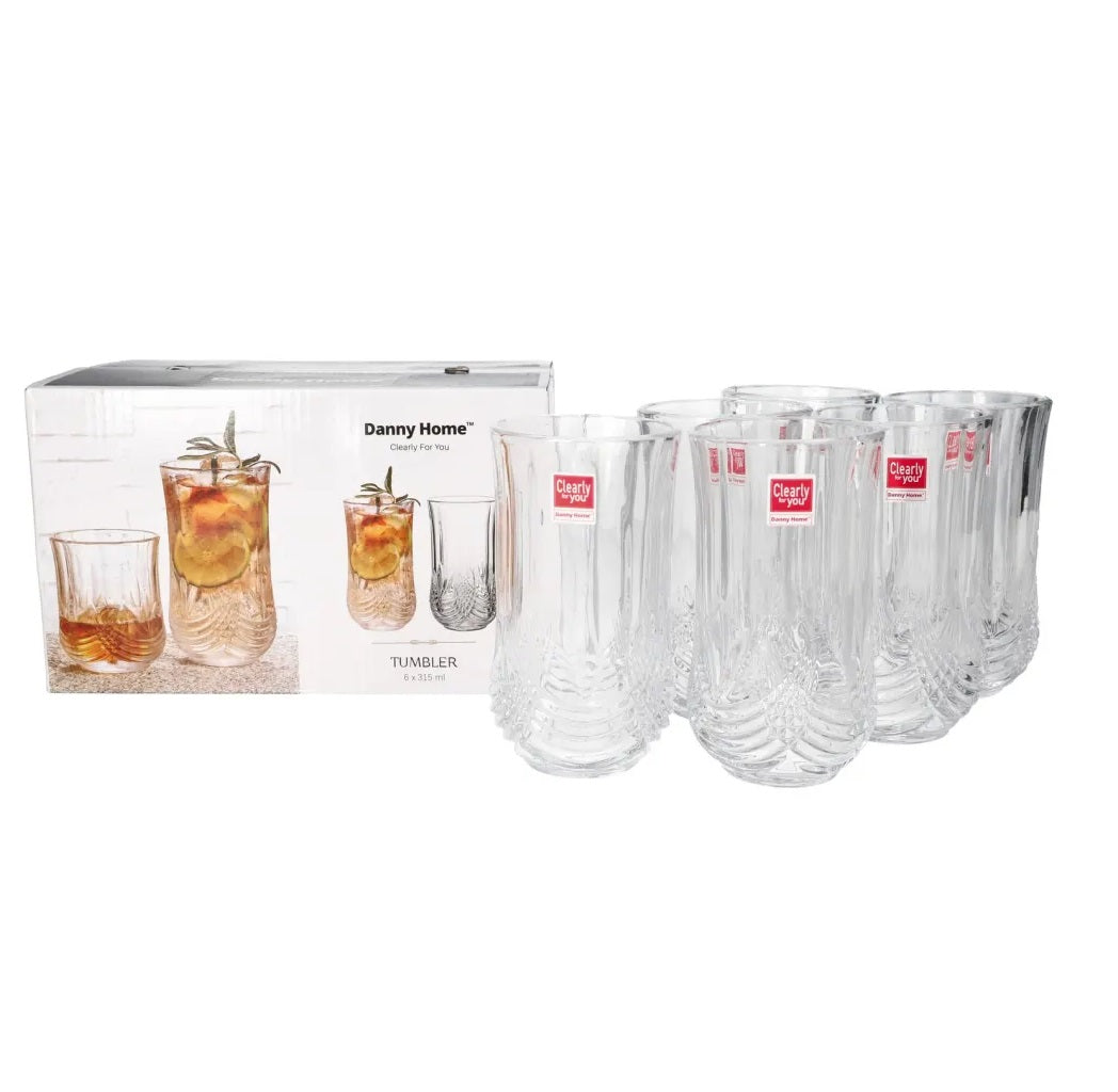 Danny Home Tumbler Cocktail Glass Set 6pcs 315ml at Zubaidas Homestore