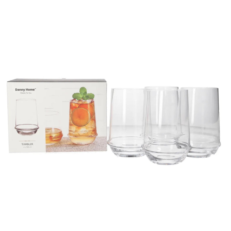 Danny Home Tumbler Glass 4 Pieces Set 396ml at Zubaidas Homestore