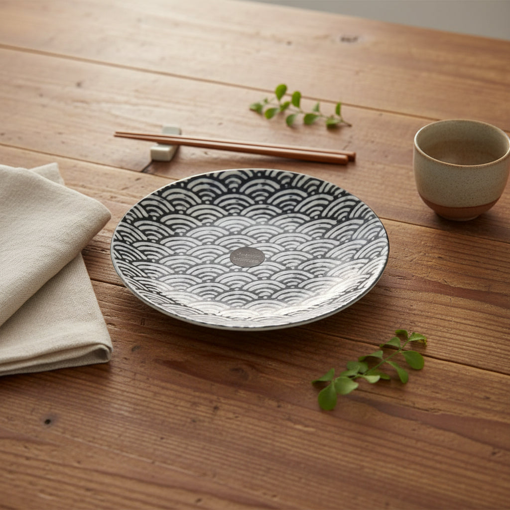 Danny Home Wave Pattern Ceramic Dessert Plate 19cm at Zubaidas Homestore