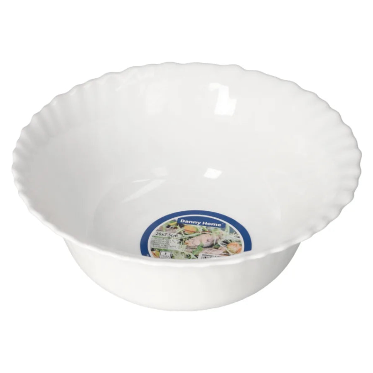 Danny Home White Ceramic Scalloped Bowl 23cm at Zubaidas Homestore Pakistan