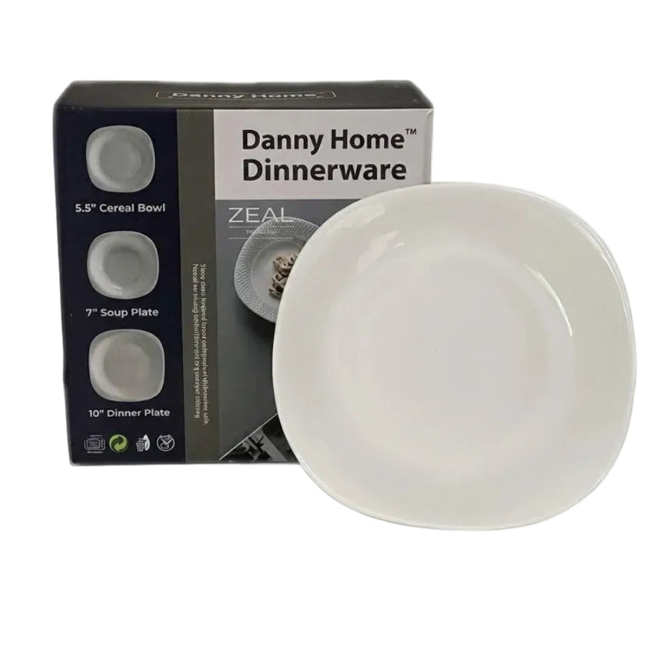 Danny Home White Opal 18Pcs Dinner Set Square at Zubaidas Homestore Pakistan