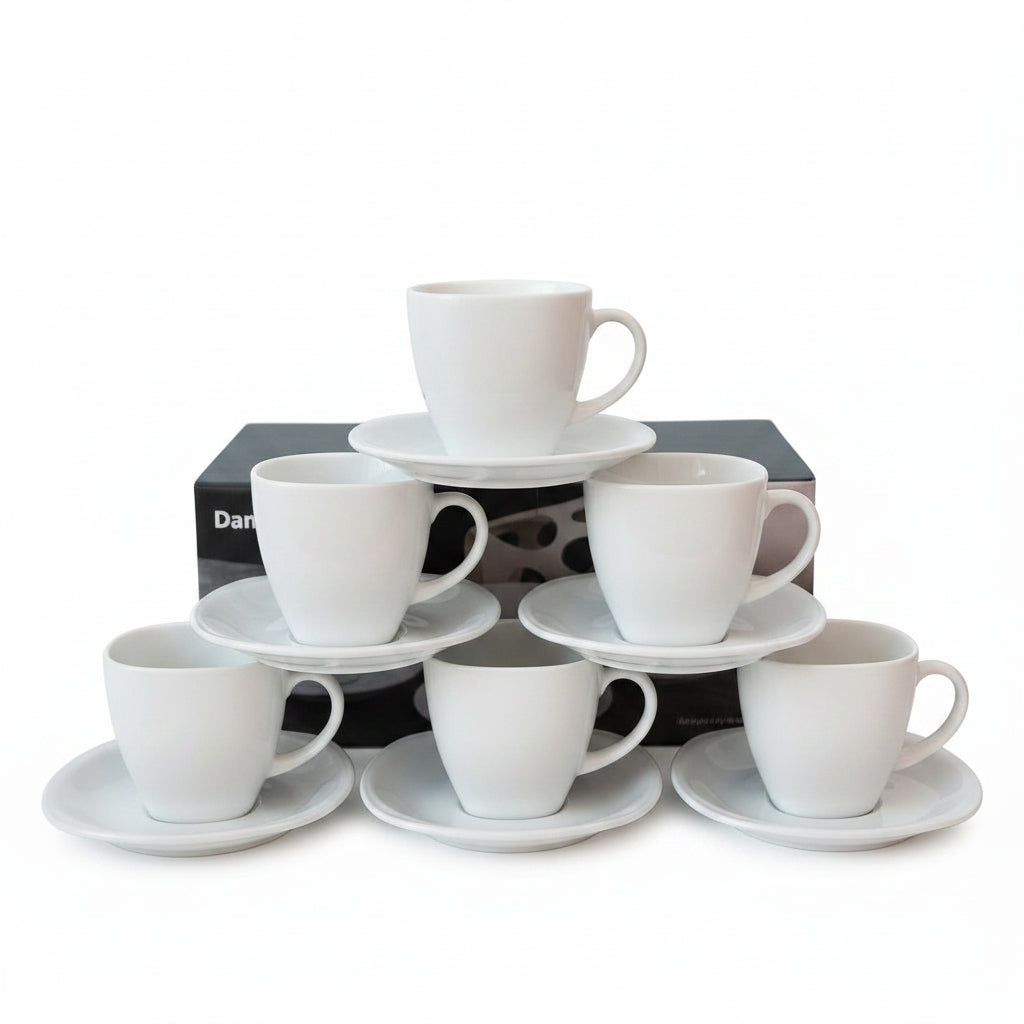 Danny Home White Square Cup and Saucer 6 Pieces Set at Zubaidas Homestore Pakistan