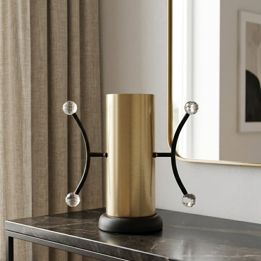 Decorative Cylindrical Metal Vase at Zubaidas Homestore