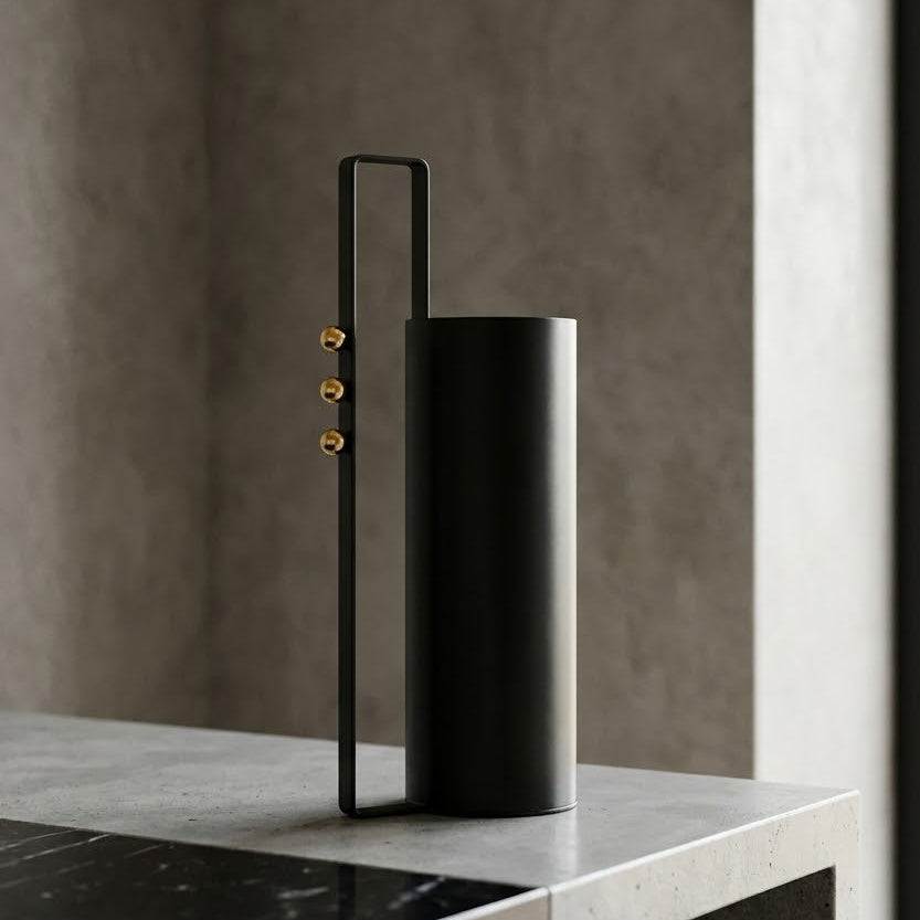 Decorative Cylindrical Vase Black at Zubaidas Homestore