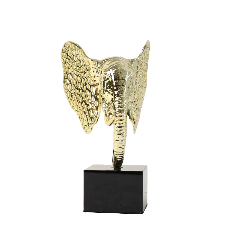 Decorative Elephant Head Sculpture Golden at Zubaidas Homestore - The Largest Collection of Decor In Pakistan