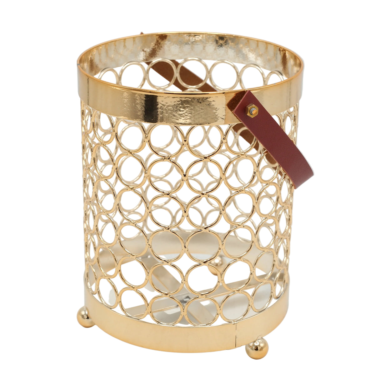 Decorative Mesh Wire Glass Vase with Leather Strap at Zubaidas Homestore - The Biggest Collection of Decor In Pakistan