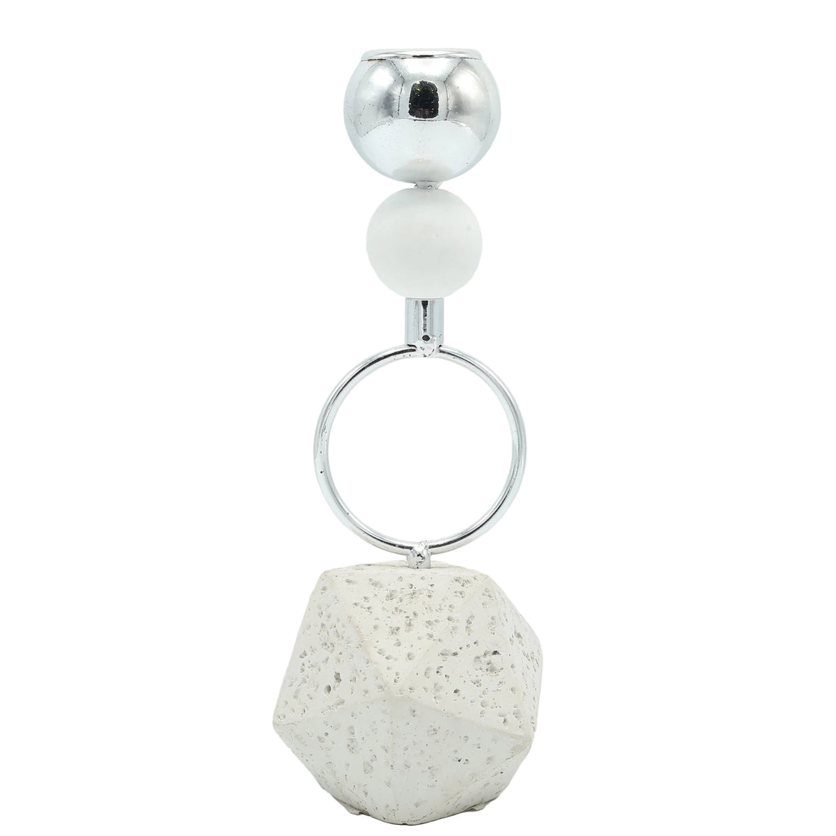 Decorative Metal Geometric Candle Holder Silver at Zubaidas Homestore Pakistan