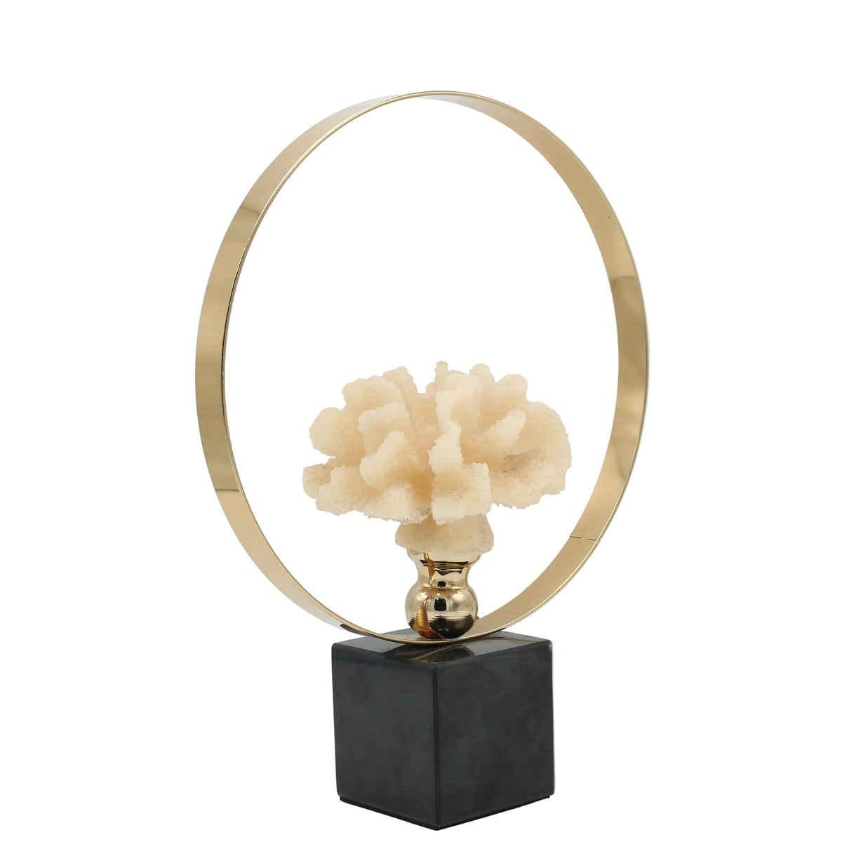 Decorative Ring Sculpture with Faux Coral and Black Base at Zubaidas Homestore Pakistan