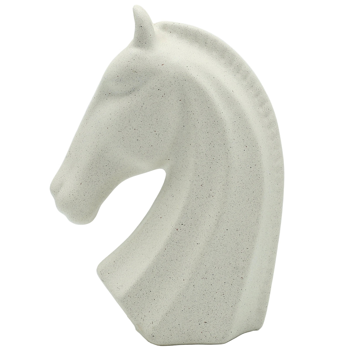 Corian Horse Sculpture White Speckled Ceramic Bust at Zubaidas Homestore Pakistan
