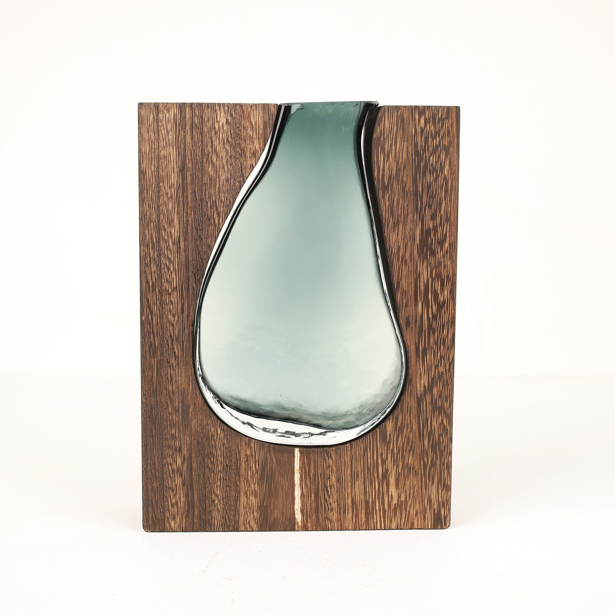 Decorative Vase Glass with Wooden Art at Zubaidas Homestore - The Biggest Collection Of Decor In Pakistan