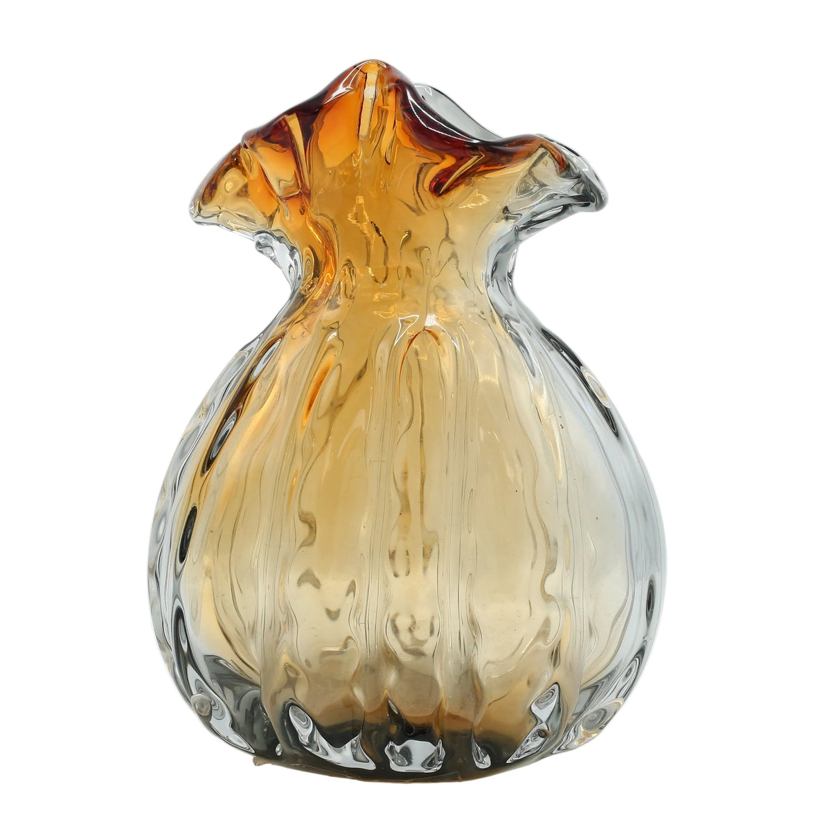 Decorative Wave Rim Glass Vase Dual Tone at Zubaidas Homestore Pakistan