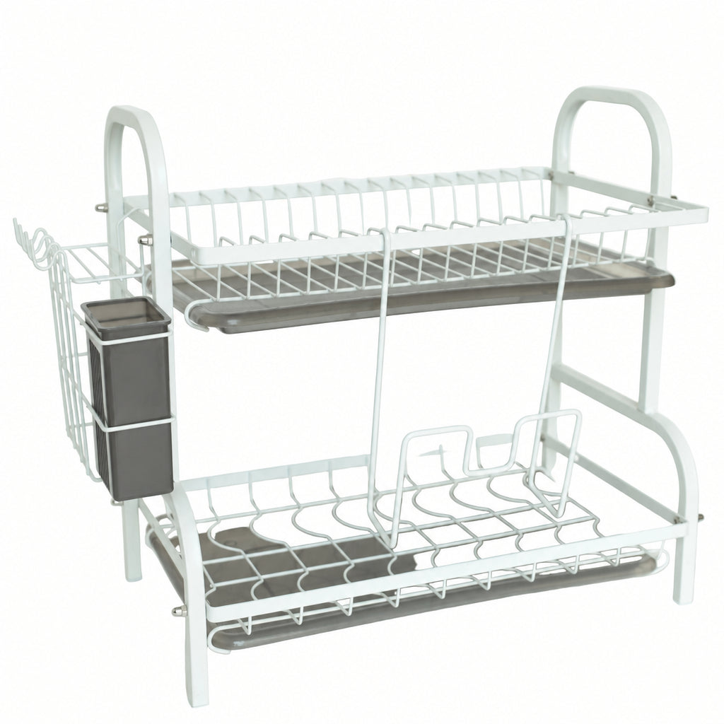 Dish Drying Rack 2 Tier Iron White 42cm at Zubaidas Homestore Pakistan