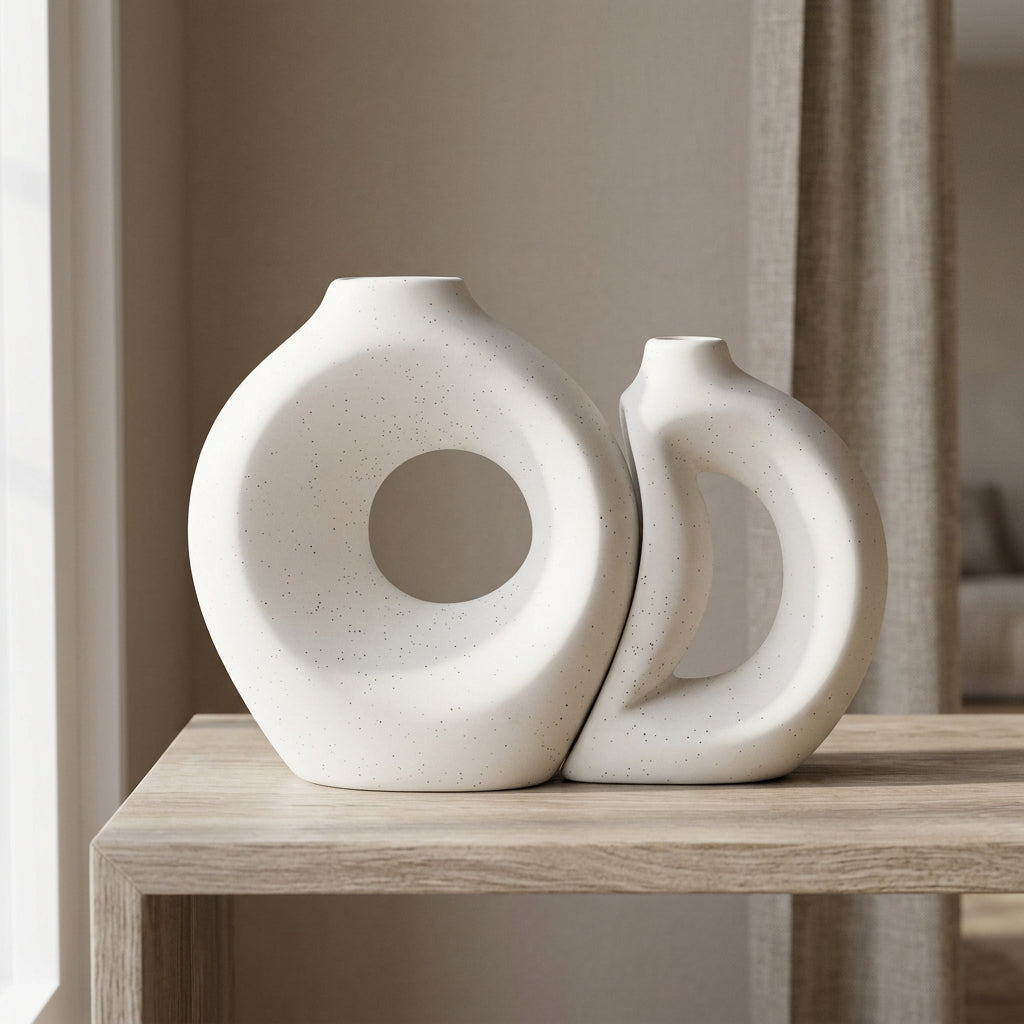 Double Donut Decorative Vase 2 Pieces Set at Zubaidas Homestore
