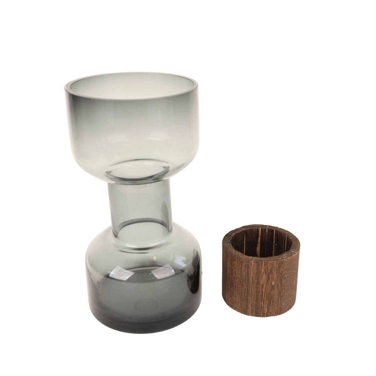 Dual Chamber Decorative Vase with Wooden Collar at Zubaidas Homestore Pakistan