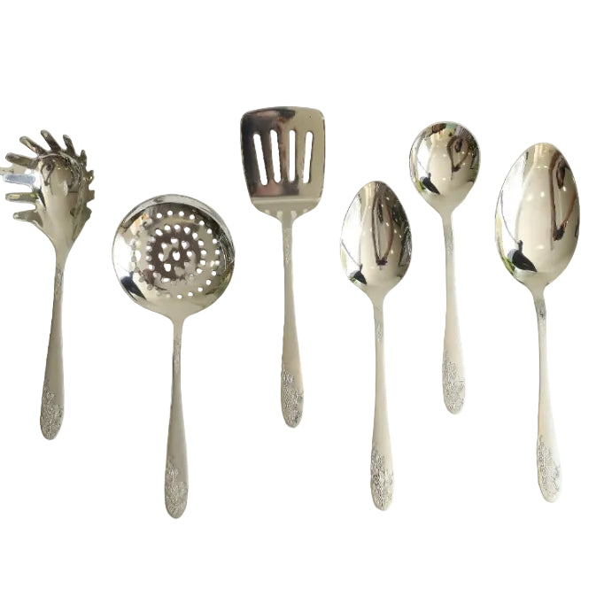 Elegant 6pcs Stainless Steel 18/10 Serving Spoon Set at Zubaidas Homestore best for home shopping