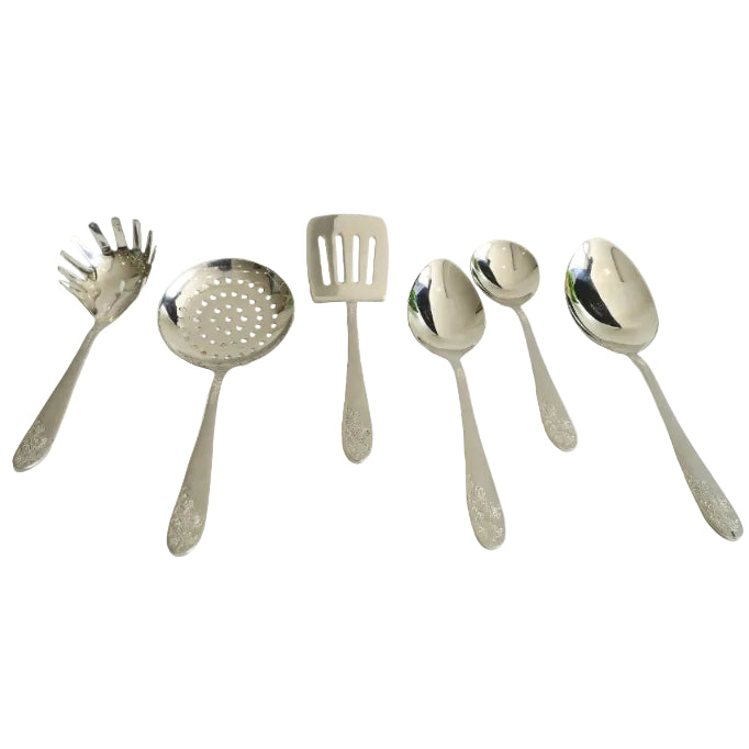 Elegant 6pcs Stainless Steel 18/10 Serving Spoon Set at Zubaidas Homestore Online Pakistan