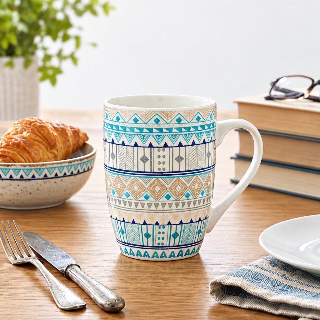 Ethnic Pattern Printed Ceramic Mug at Zubaidas Homestore