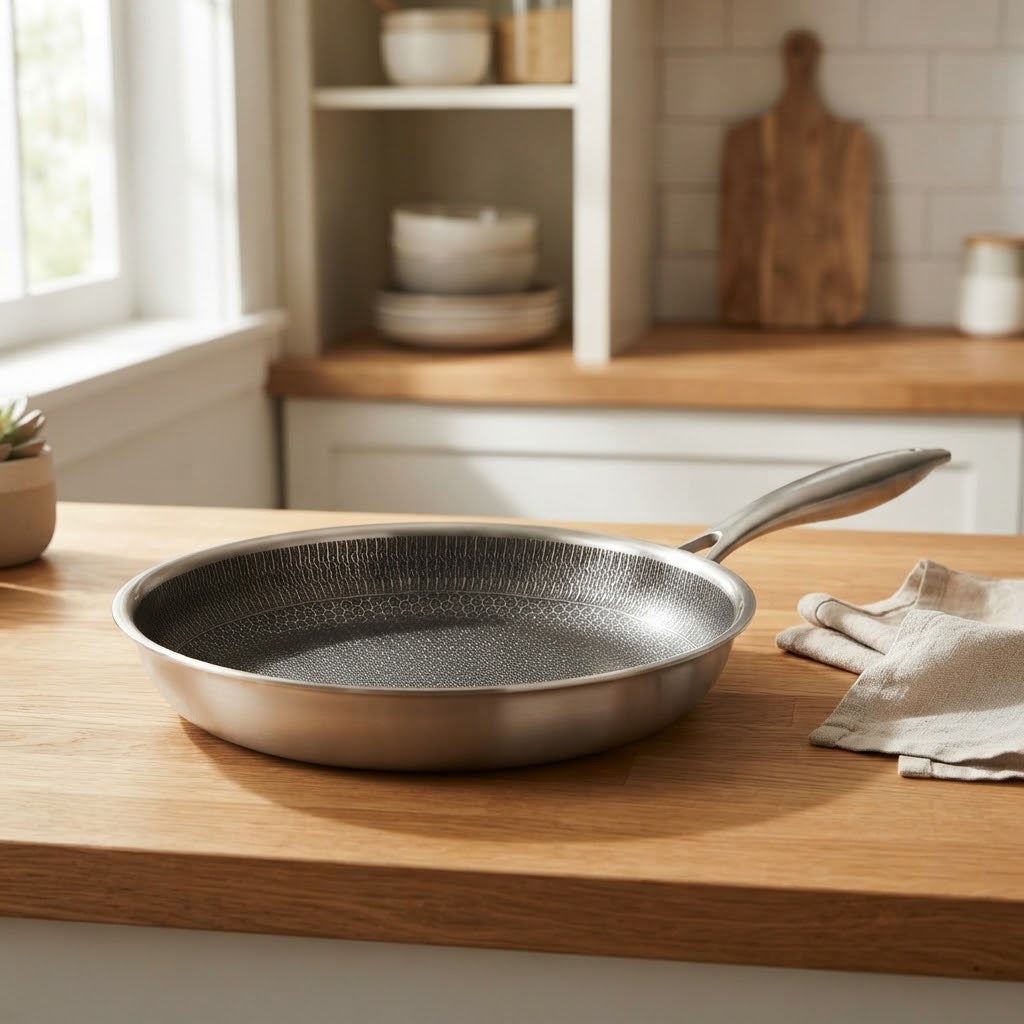 Flanek Stainless Steel Honeycomb Pattern Fry Pan 30cm at Zubaidas Homestore