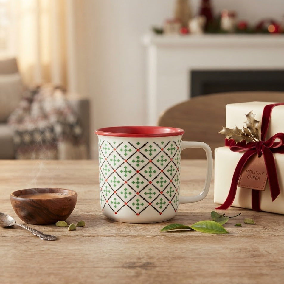 Geometric Pattern Porcelain Coffee Mug 500ml at Zubaidas Homestore