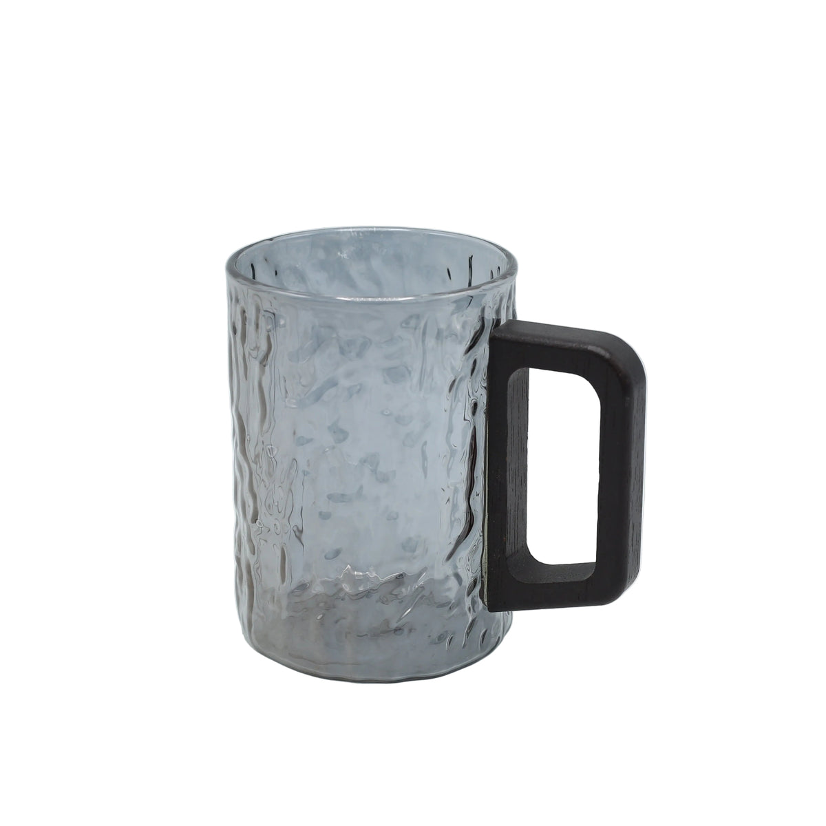 Glass Cup Grey with Wooden Handle at Zubaidas Homestore. Most Trusted Homestore in Pakistan