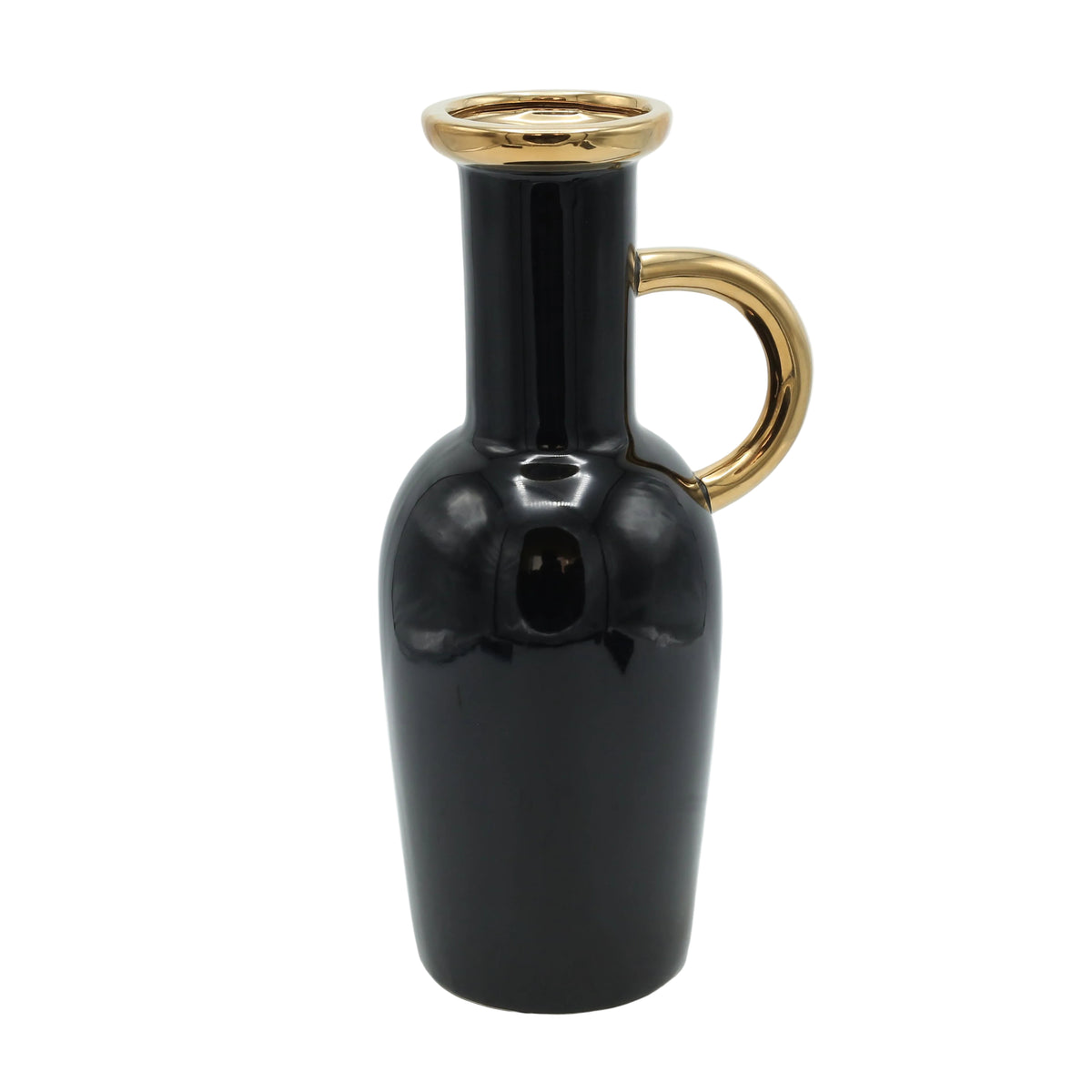 Glossy Ceramic Handled Decorative Vase at Zubaidas Homestore Pakistan