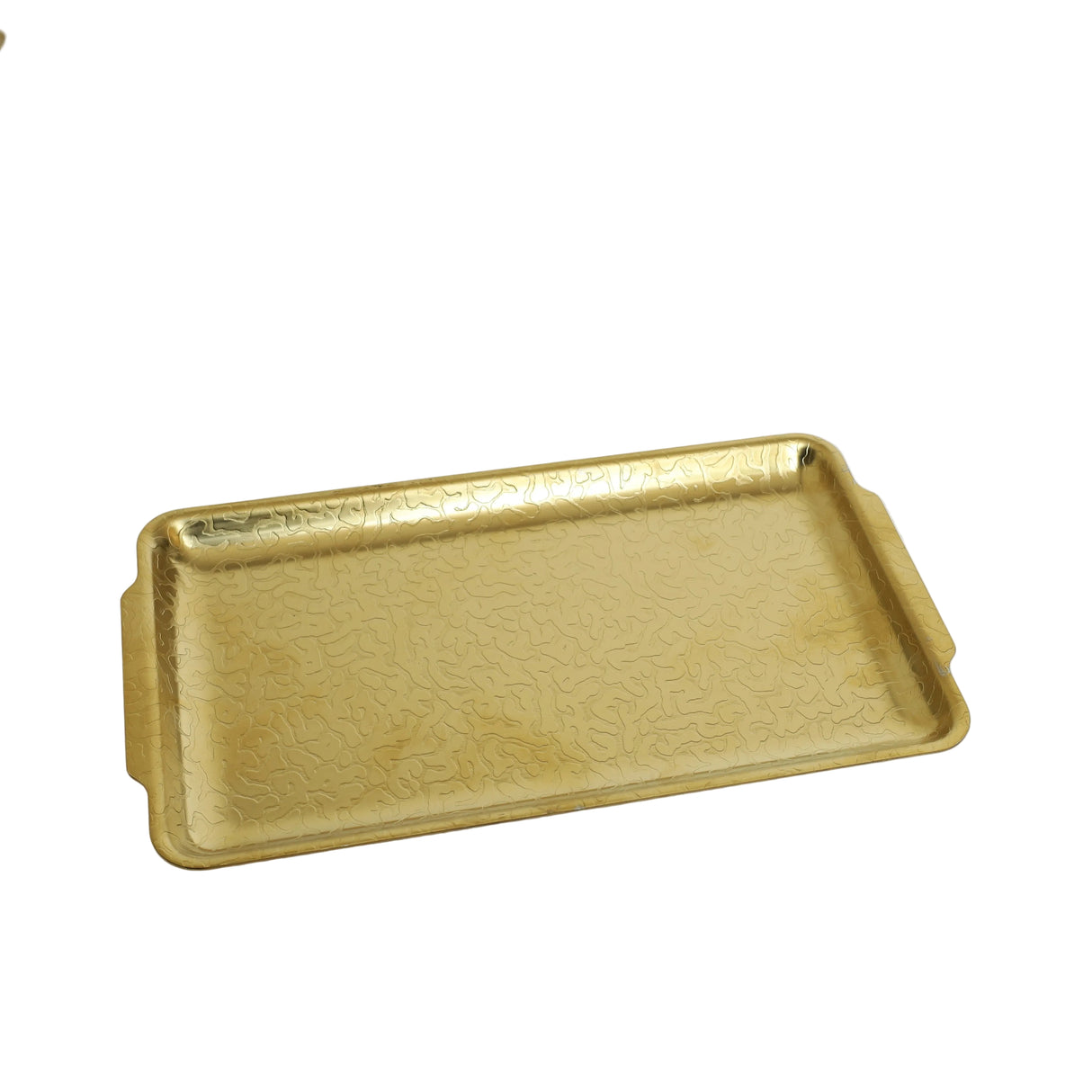 Gold Plated Stainless Steel Rectangle Tray 25cm at Zubaidas Homestore. Largest Homestore In Pakistan