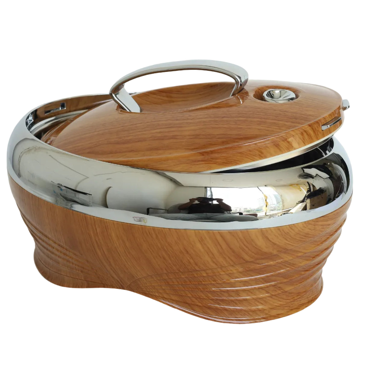 Golden Fire 5L Insulated Food Warmer Light Wood and Silver at Zubaidas Homestore Best for Home Shopping