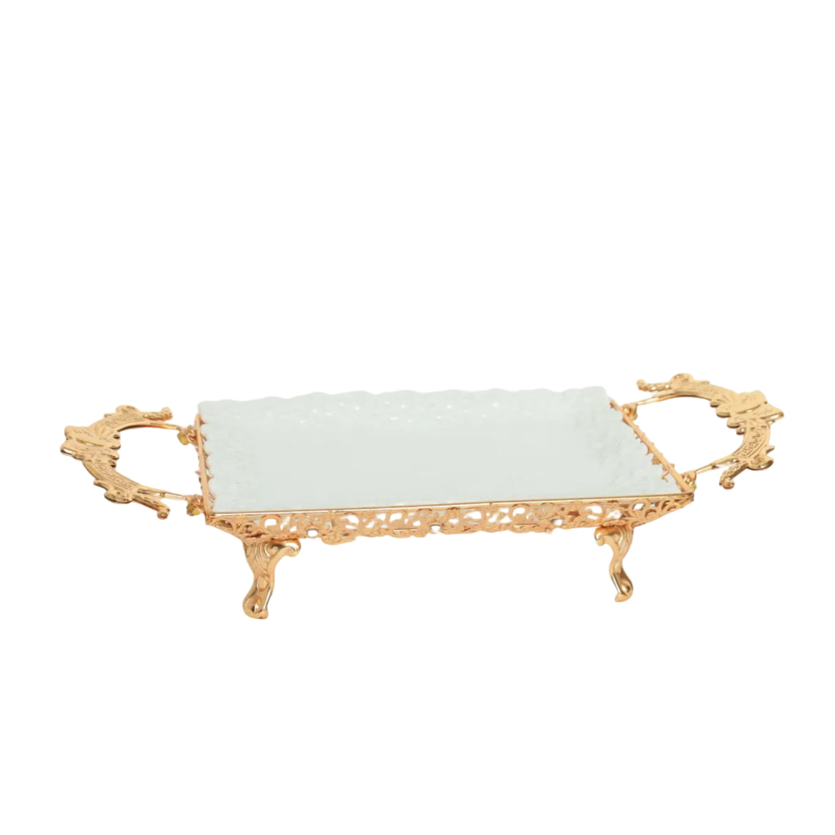 Goldluxa Rectangular Serving Tray Golden at Zubaidas Most Trusted Homestore in Pakistan