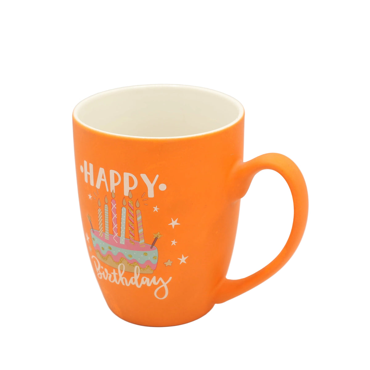 Happy Birthday Printed Ceramic Coffee Mug Orange at Zubaidas Homestore. Most Trusted Homestore in Pakistan