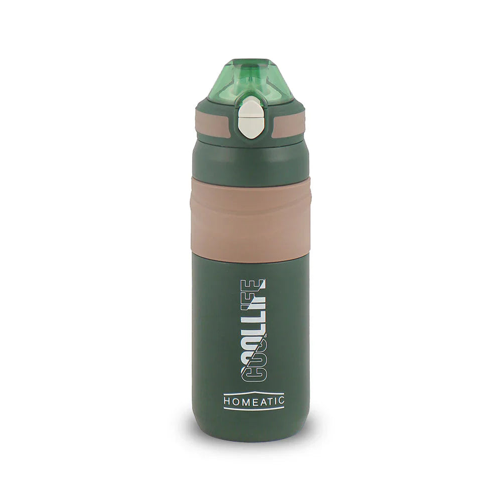 Homeatic Cool Life Vacuum Flask 650ML Green Steel Water Bottle at Zubaidas Homestore