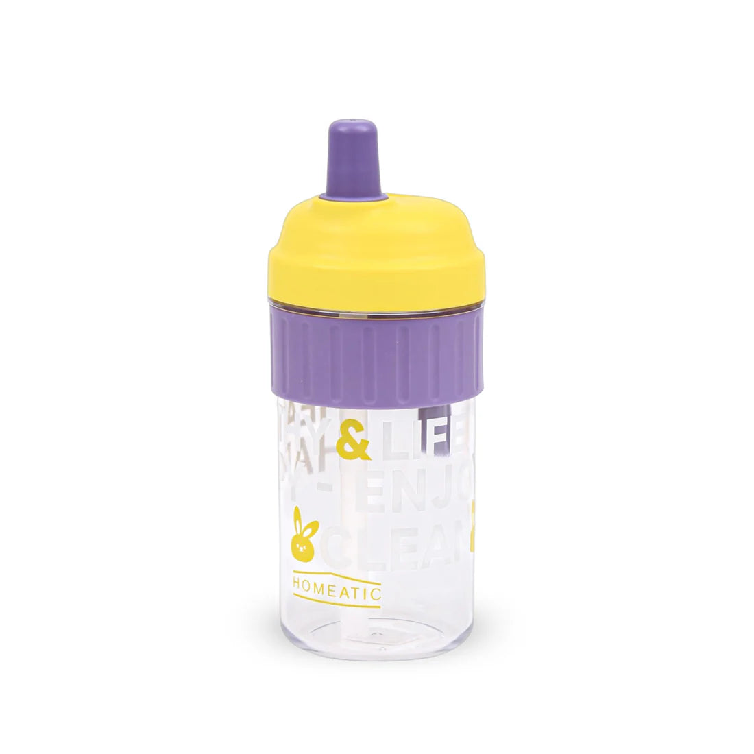 Homeatic Happy Bunny Yellow Water Bottle with Straw 850ML at Zubaidas Homestore