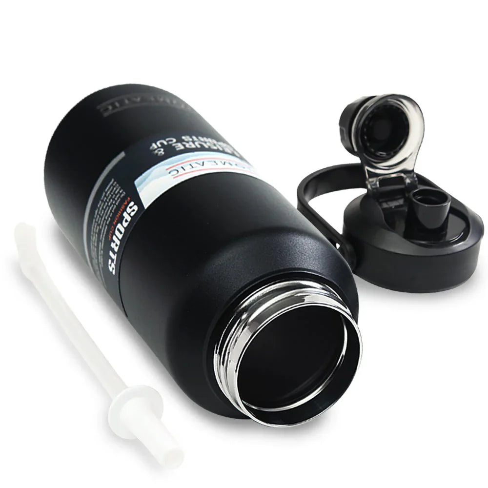 Homeatic Leisure and Sports Vacuum Flask 1300ML Black Steel Water Bottle at Zubaidas Best Online Homestore in Pakistan