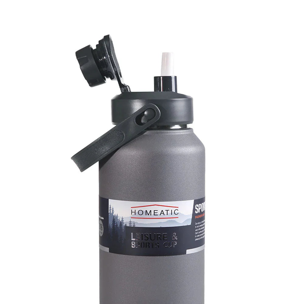 Homeatic Leisure and Sports Vacuum Flask 1300ML Grey Steel Water Bottle at Zubaidas Homestore Pakistan