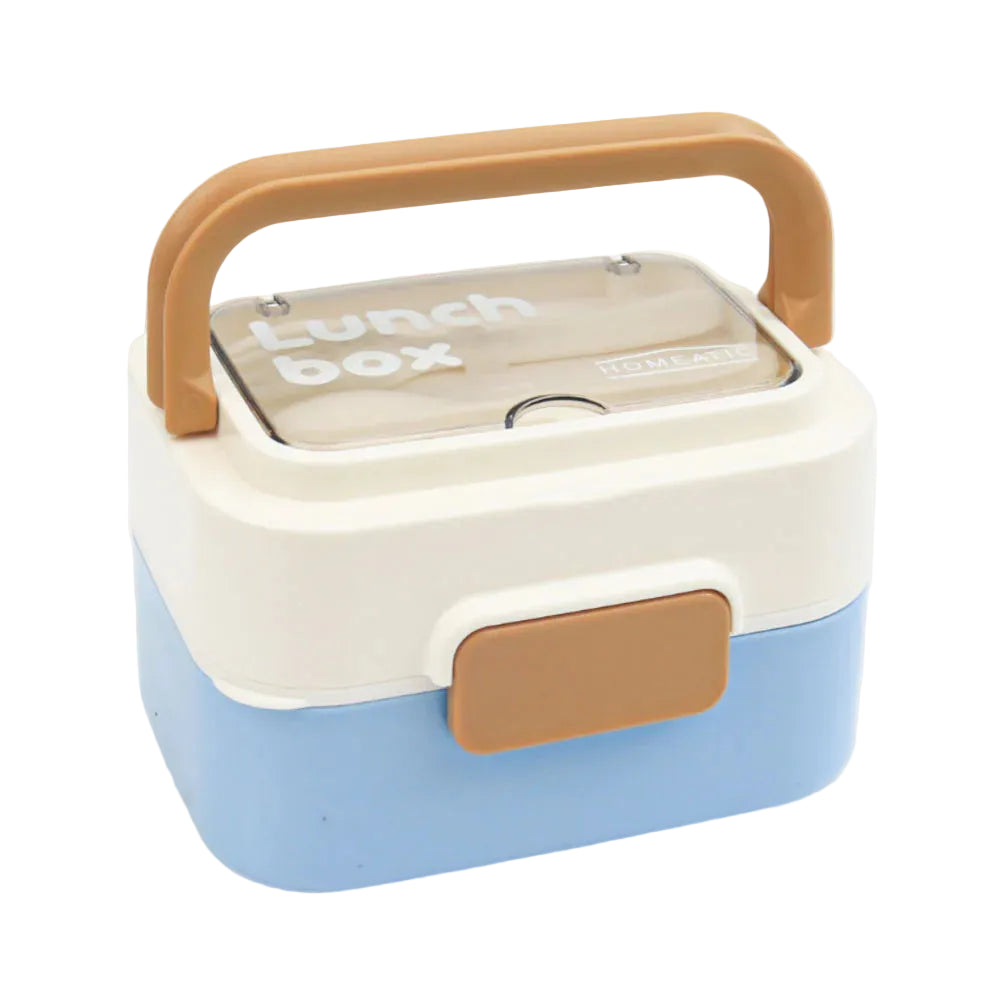 Homeatic Stackable Multi-Tier Stainless Steel Blue Lunch Box 200*2 + 600ml at Zubaidas Homestore Pakistan
