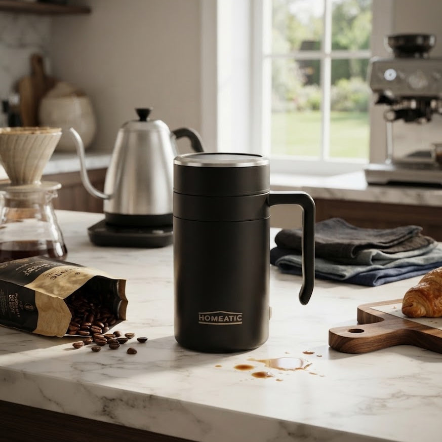 Homeatic Stainless Steel Coffee Mug Black 500ml at Zubaidas Homestore