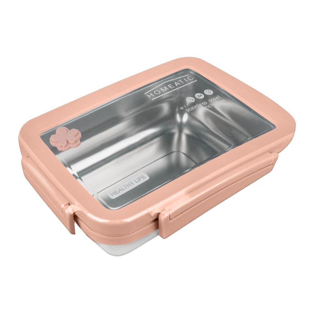 Homeatic Stainless Steel Lunch Box 900ml Pink HMT-001 at Zubaidas Homestore