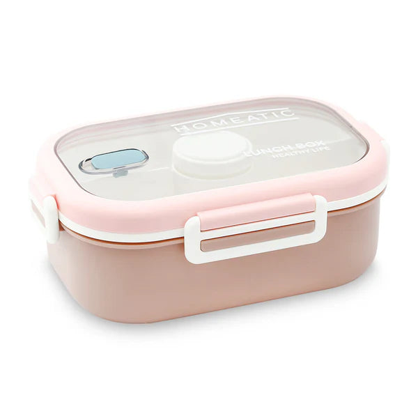 Homeatic Stainless Steel Lunch Box With Cutlery 1100ml Pink at Zubaidas Homestore