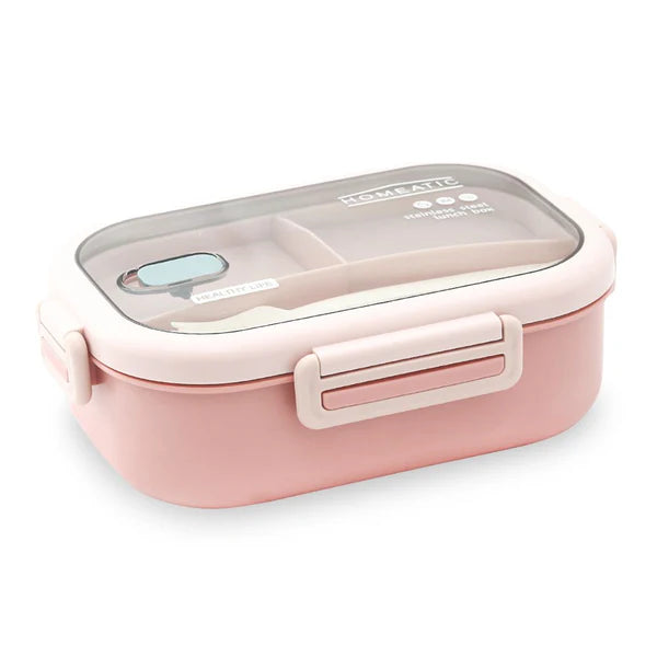 Homeatic Stainless Steel Lunch Box With Cutlery 850ml Pink at Zubaidas Homestore Pakistan